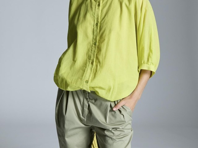  Blusa lima manga amplia
