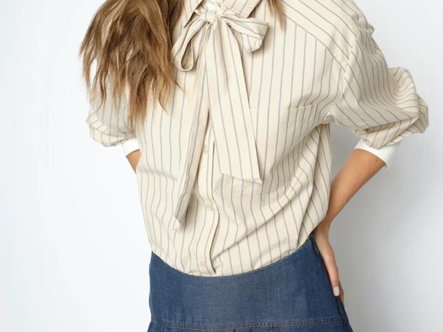  Blusa rayas beige