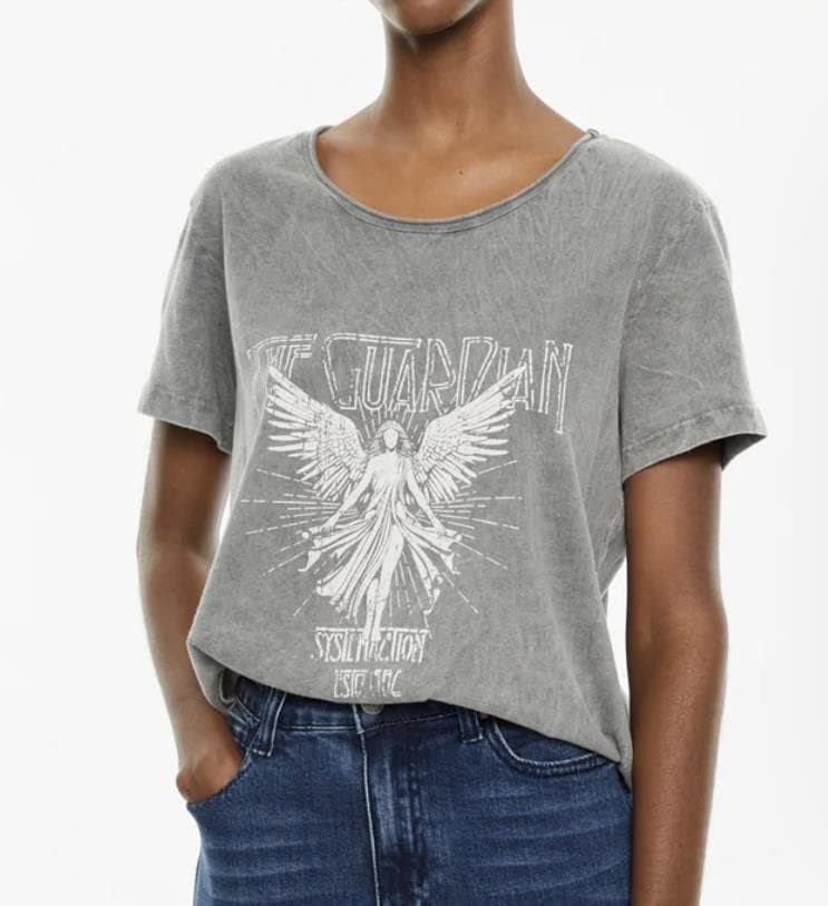 Foto 1 Camiseta Angel gris envejecido