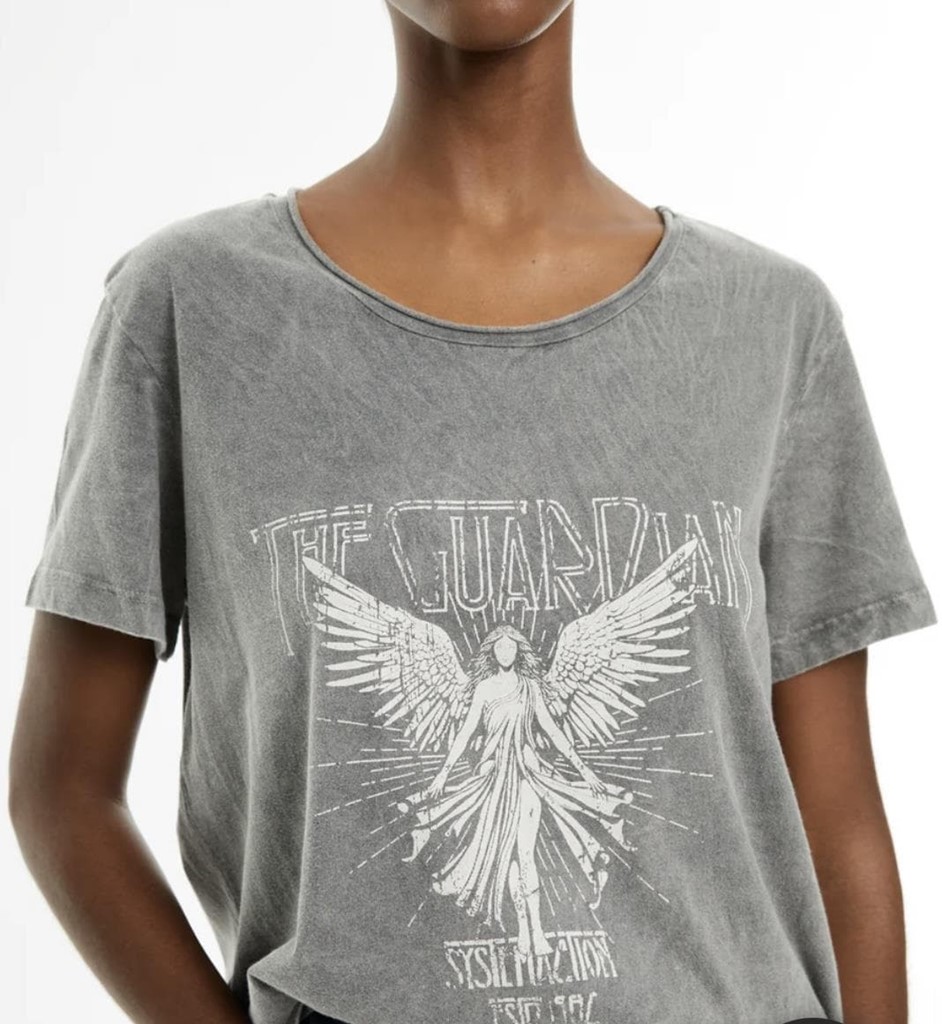 Foto 2 Camiseta Angel gris envejecido