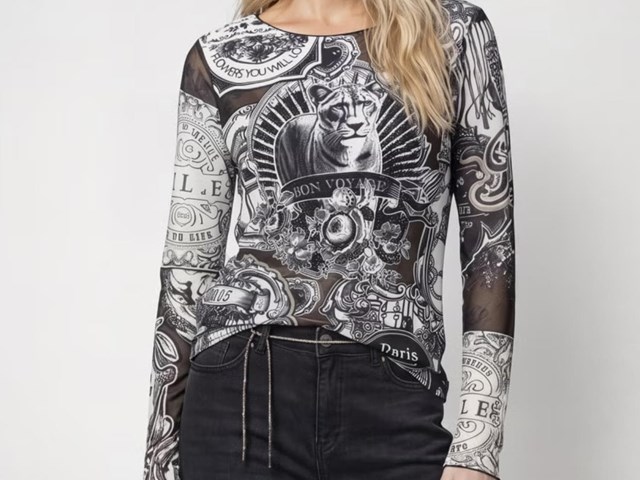 Camiseta de gasa estampada
