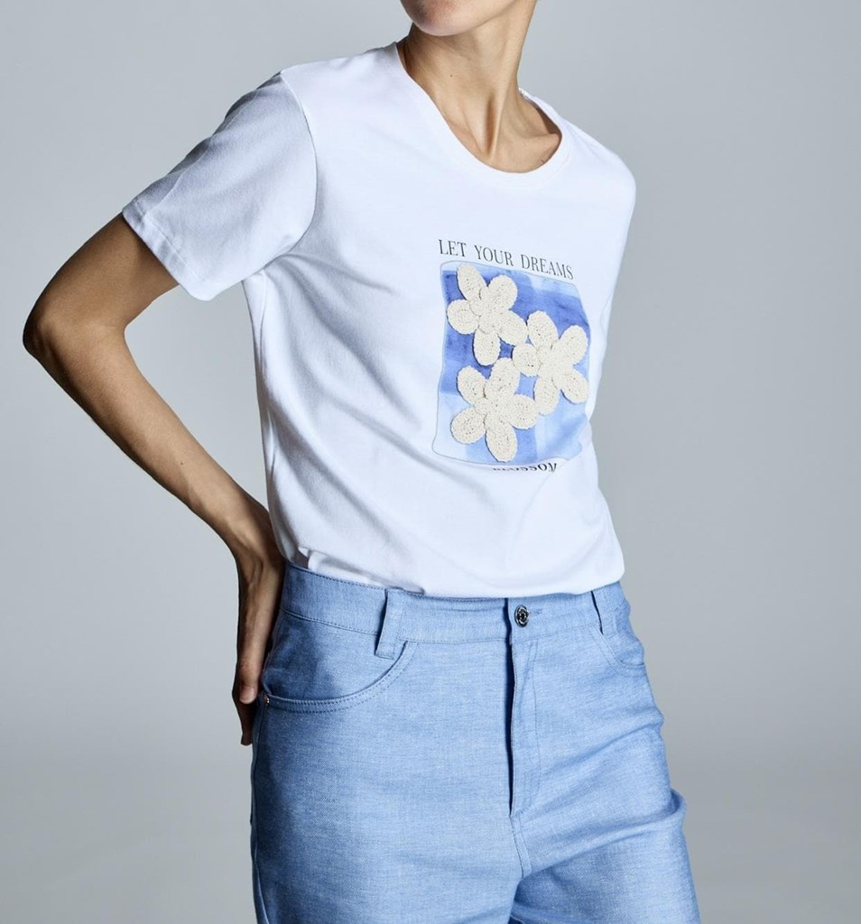 Foto 1 Camiseta flores croché