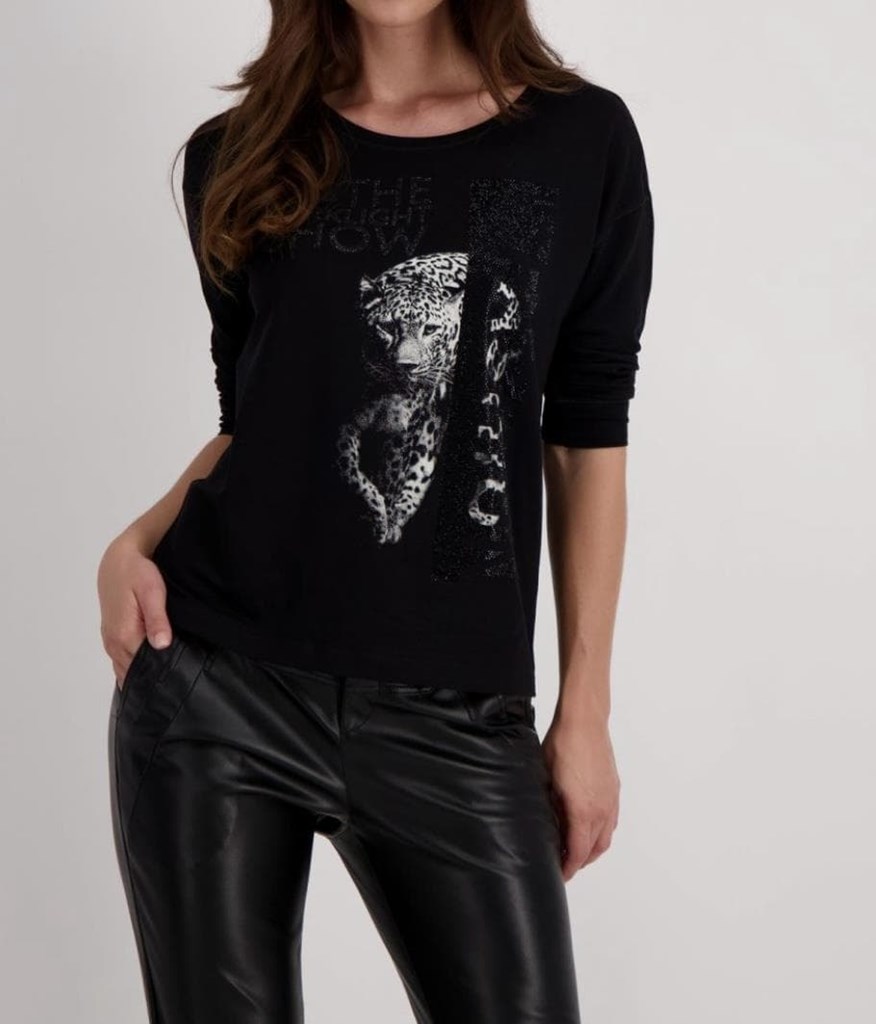 Foto 1 Camiseta leopardo negra