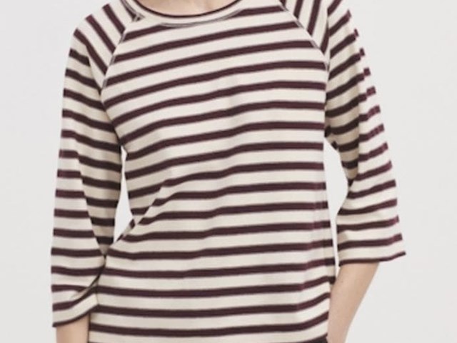 Camiseta raya granate