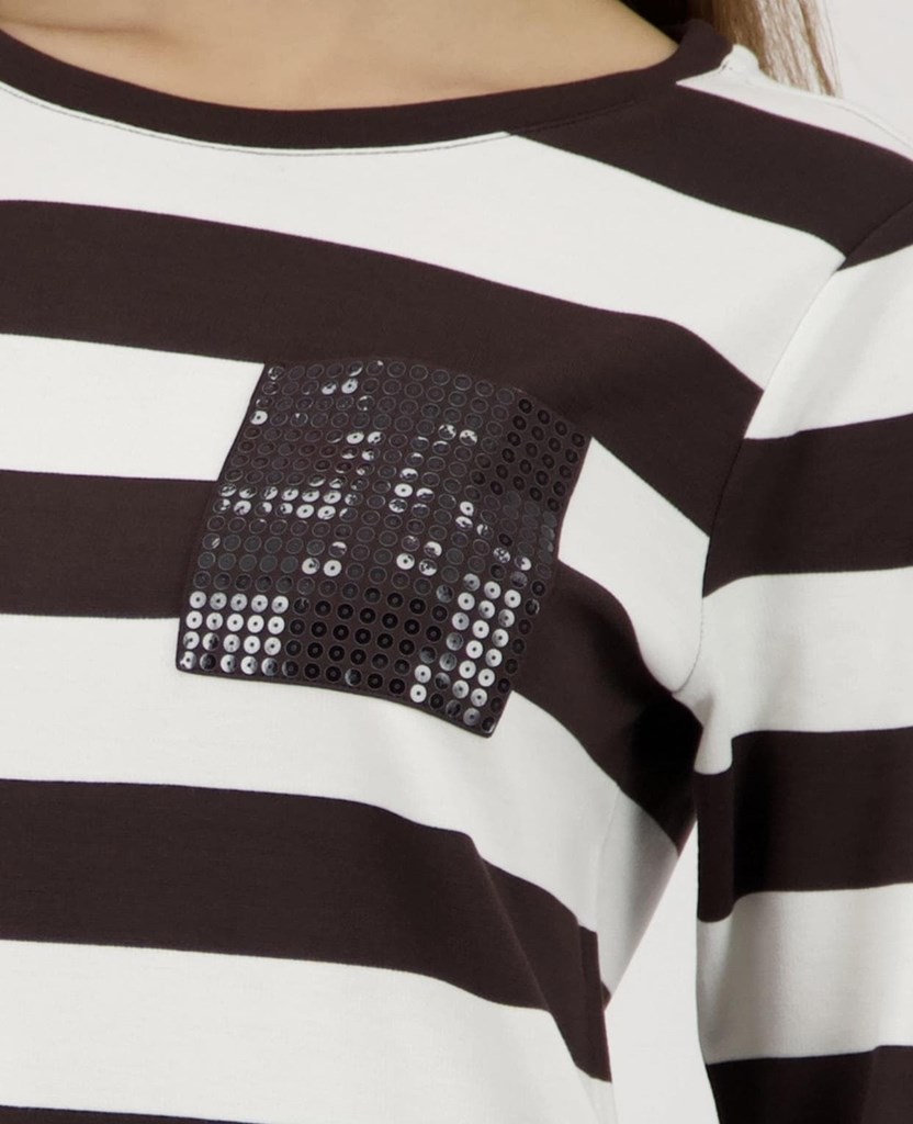 Foto 2 Camiseta rayas anchas chocolate