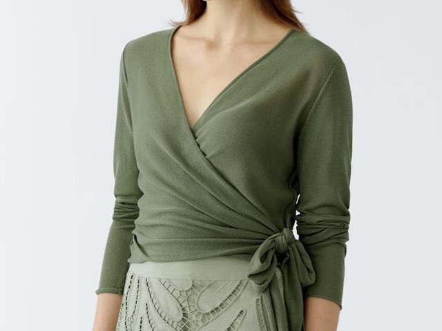 Chaqueta cruzada verde