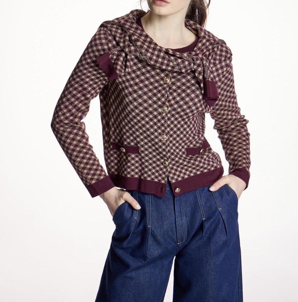 Foto 1 Chaqueta de cuadros burdeos