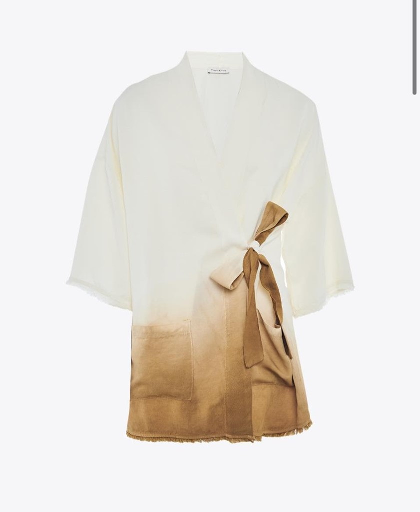 Foto 2 Chaqueta kimono beige en degradé .