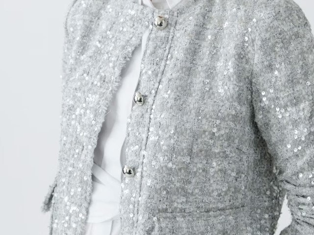 Chaqueta lentejuelas plata