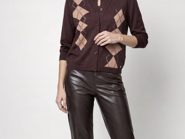 Chaqueta rombos marrón