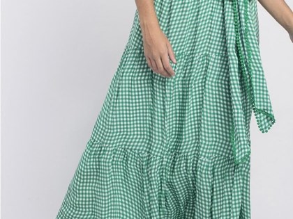 Falda cuadro vichy verde