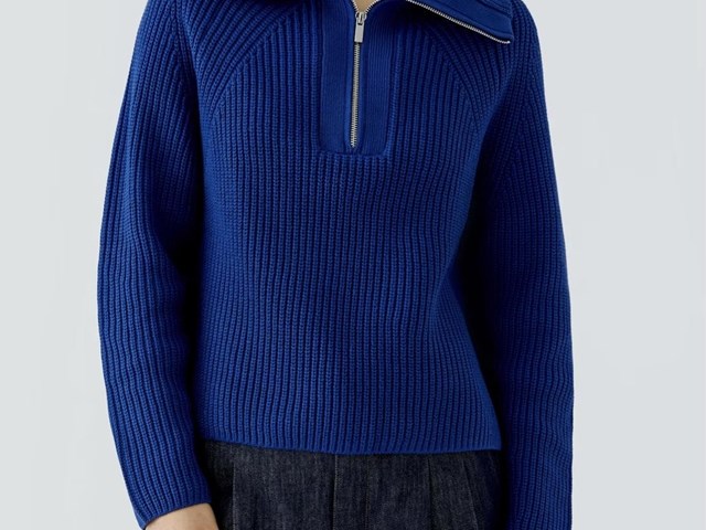  Suéter cuello alto con cremallera
