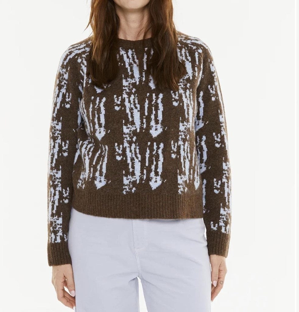 Foto 1 Sueter jacquard marrón y celeste