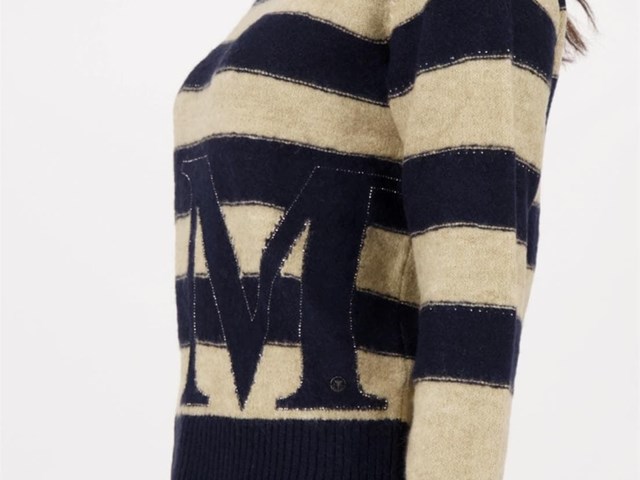 Suéter rayas beige y marino