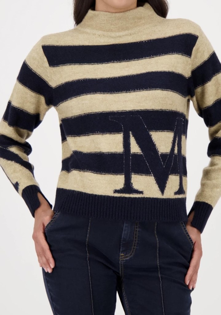 Foto 2 Suéter rayas beige y marino