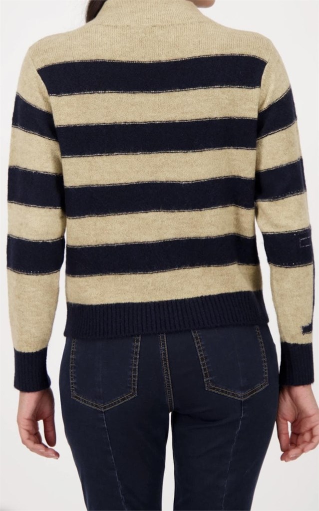 Foto 3 Suéter rayas beige y marino
