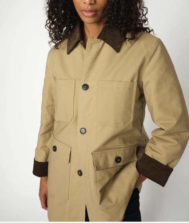 Foto 1 Trench camel corte recto