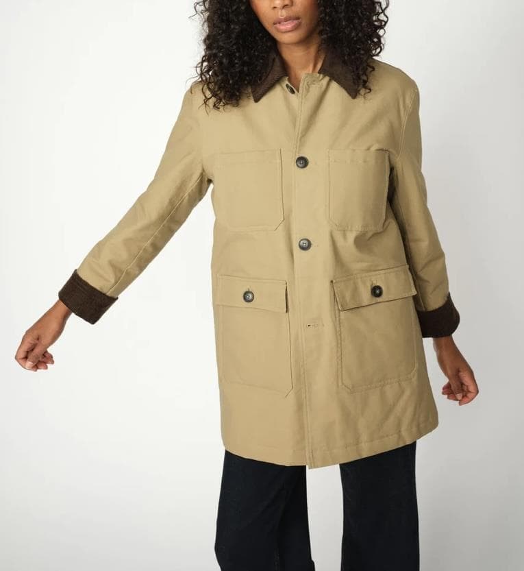 Foto 2 Trench camel corte recto