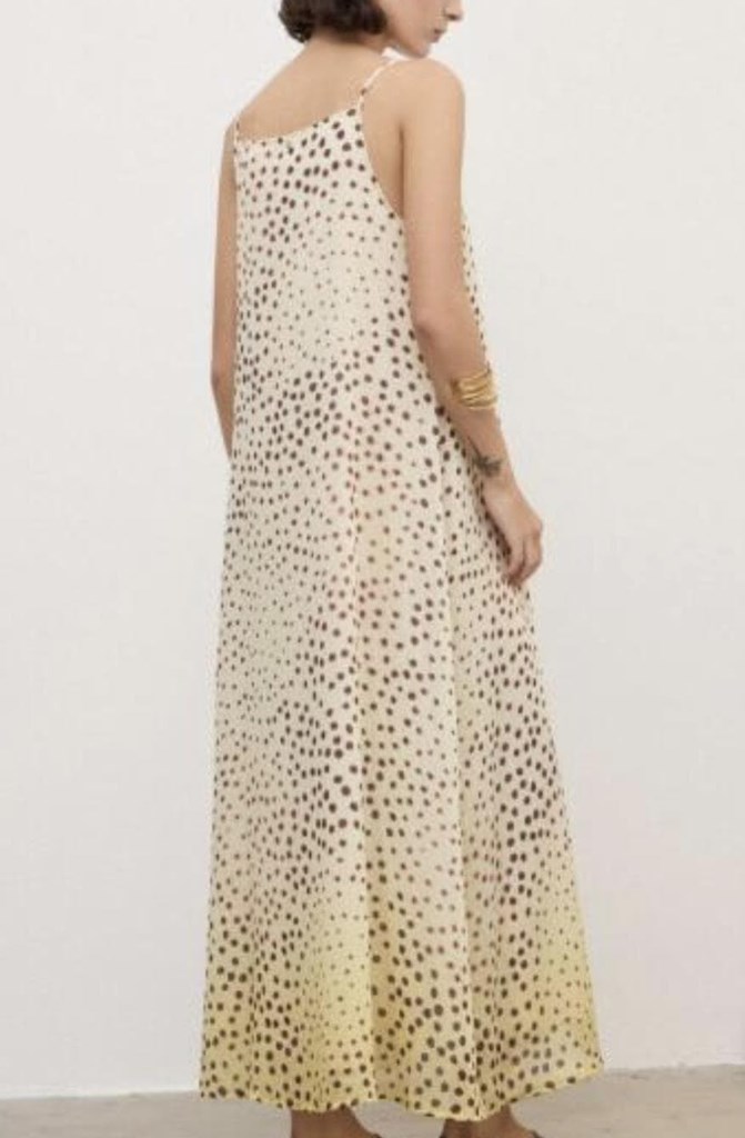 Foto 4 Vestido amarillo con topos marrones