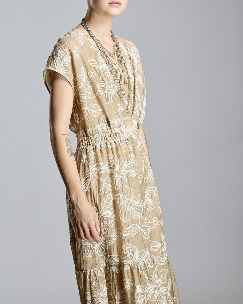 Foto 3 Vestido camel bordado