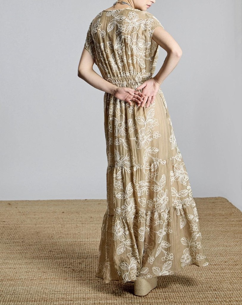 Foto 4 Vestido camel bordado