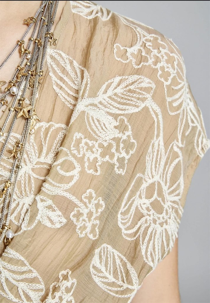 Foto 5 Vestido camel bordado