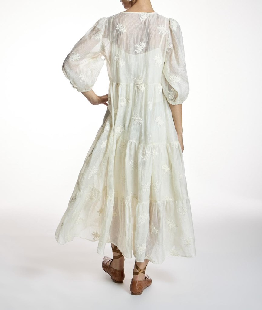 Foto 3 Vestido crudo bordado