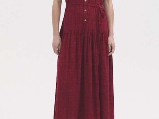 Vestido cuadrille granate