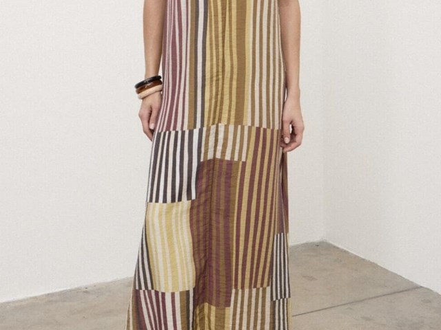 Vestido multirayas largo